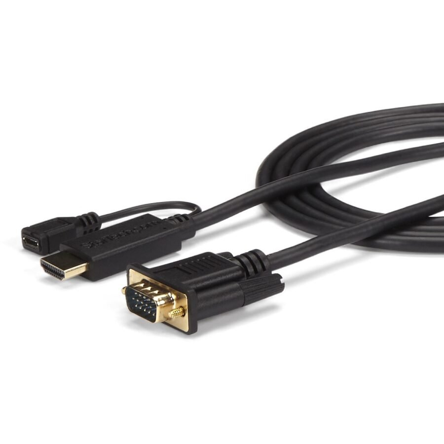 StarTech.com HD2VGAMM3 video cable adapter 35.4" (0.9 m) VGA (D-Sub) HDMI + Micro USB Black