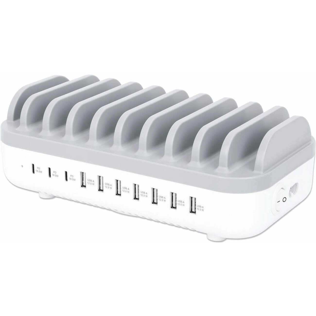 Manhattan 180856 charging station organizer Desktop mounted Plastic White