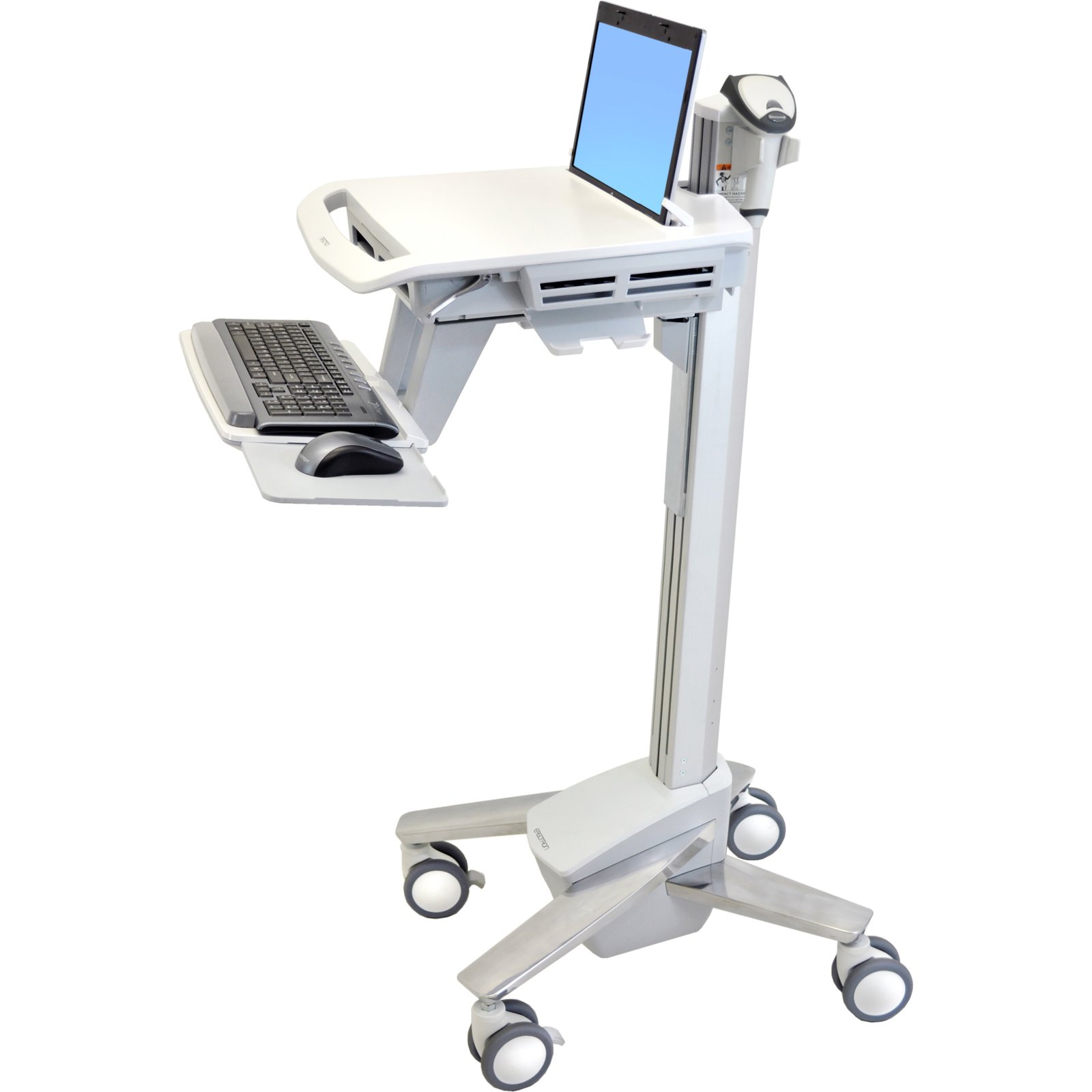 Ergotron StyleView EMR Laptop Cart, SV40 Aluminum, Gray, White Multimedia cart
