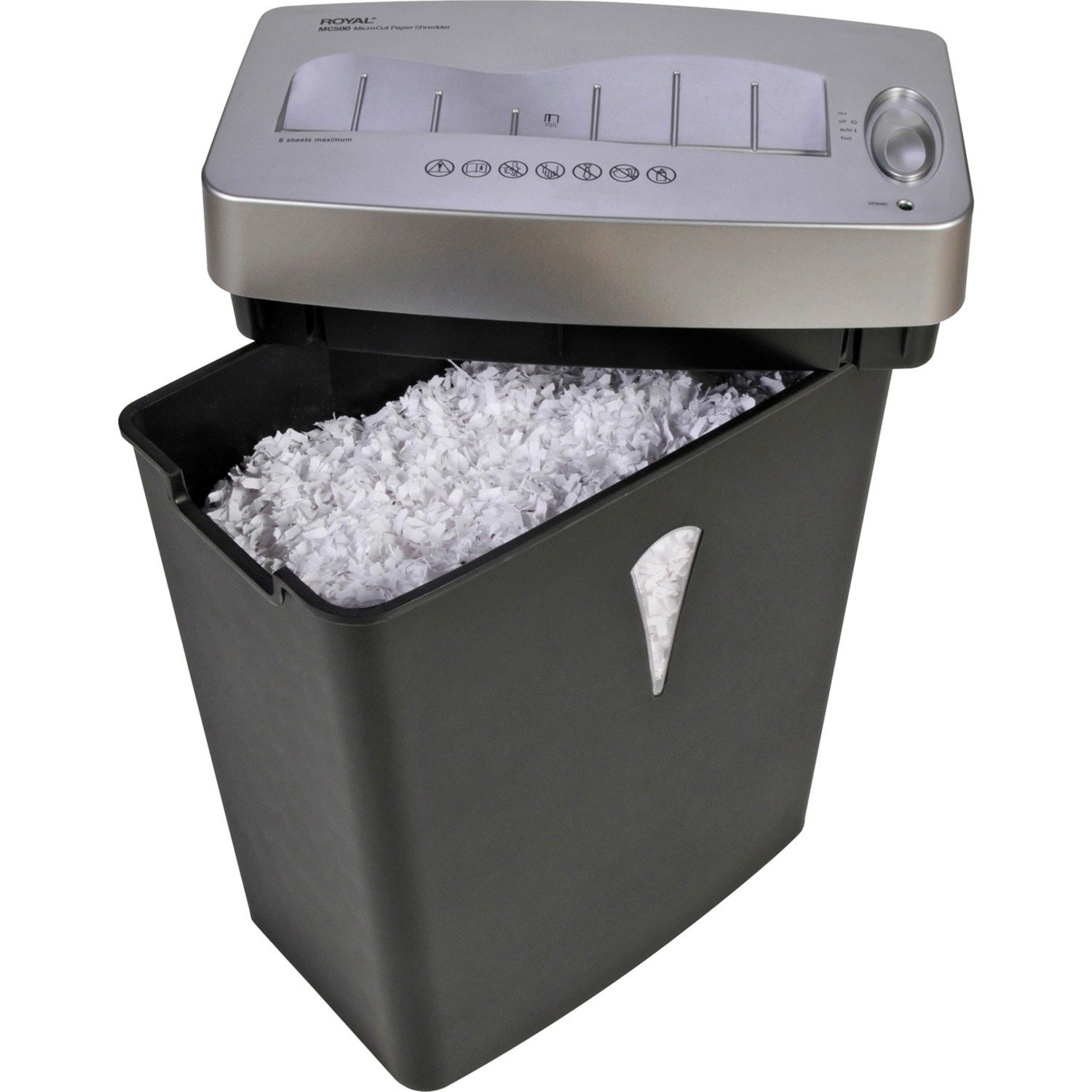 Royal MC500 paper shredder Micro-cut shredding Black, Silver