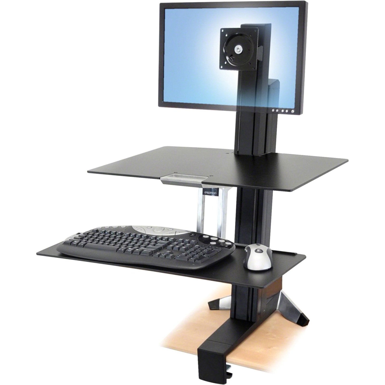 Ergotron WorkFit-S, Single LD with Worksurface+ Black Flat panel Multimedia stand