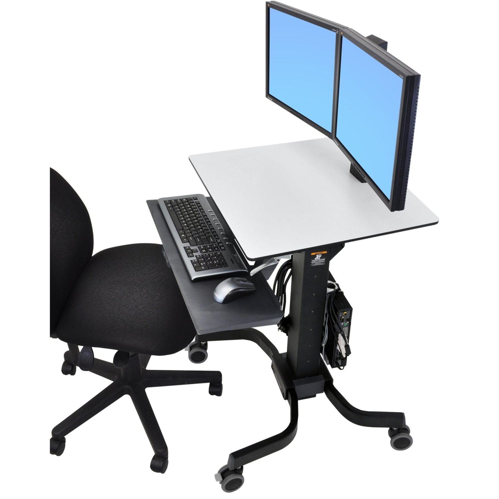 Ergotron WorkFit-C, Dual Sit-Stand Black, Gray Flat panel Multimedia cart