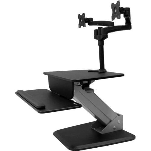 StarTech.com BNDSTSDUAL multimedia cart/stand Black Flat panel Multimedia stand
